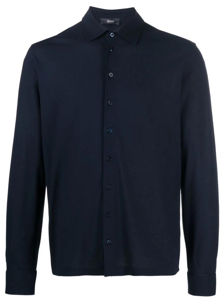 Herno spread-collar cotton shirt - Blue Cover