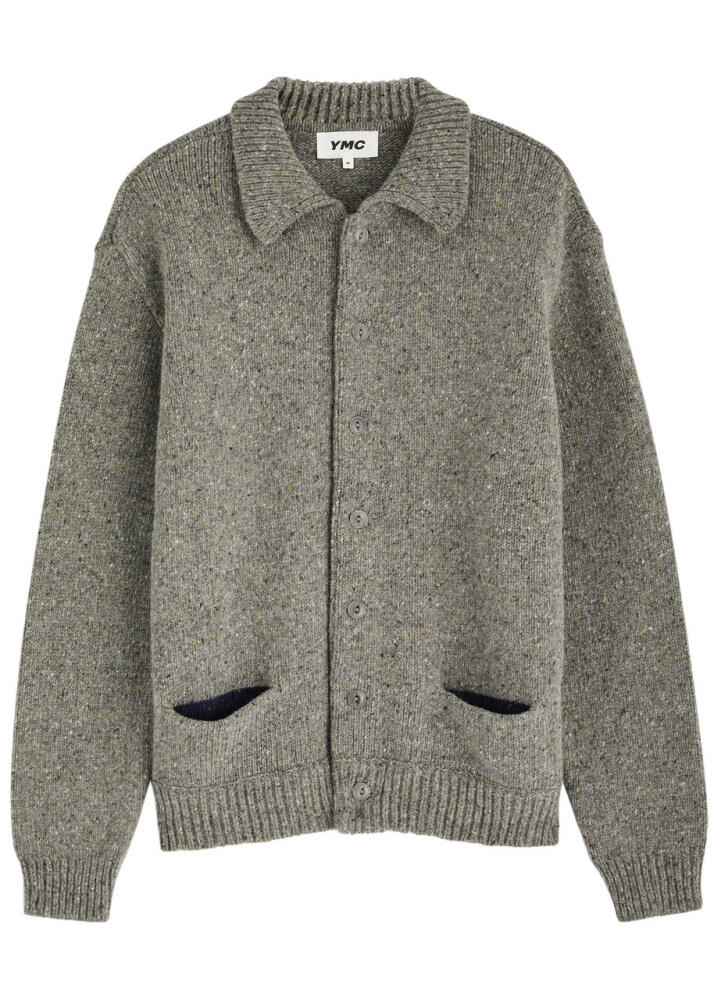 Ymc Rat Pack Wool-blend Cardigan - Grey Cover