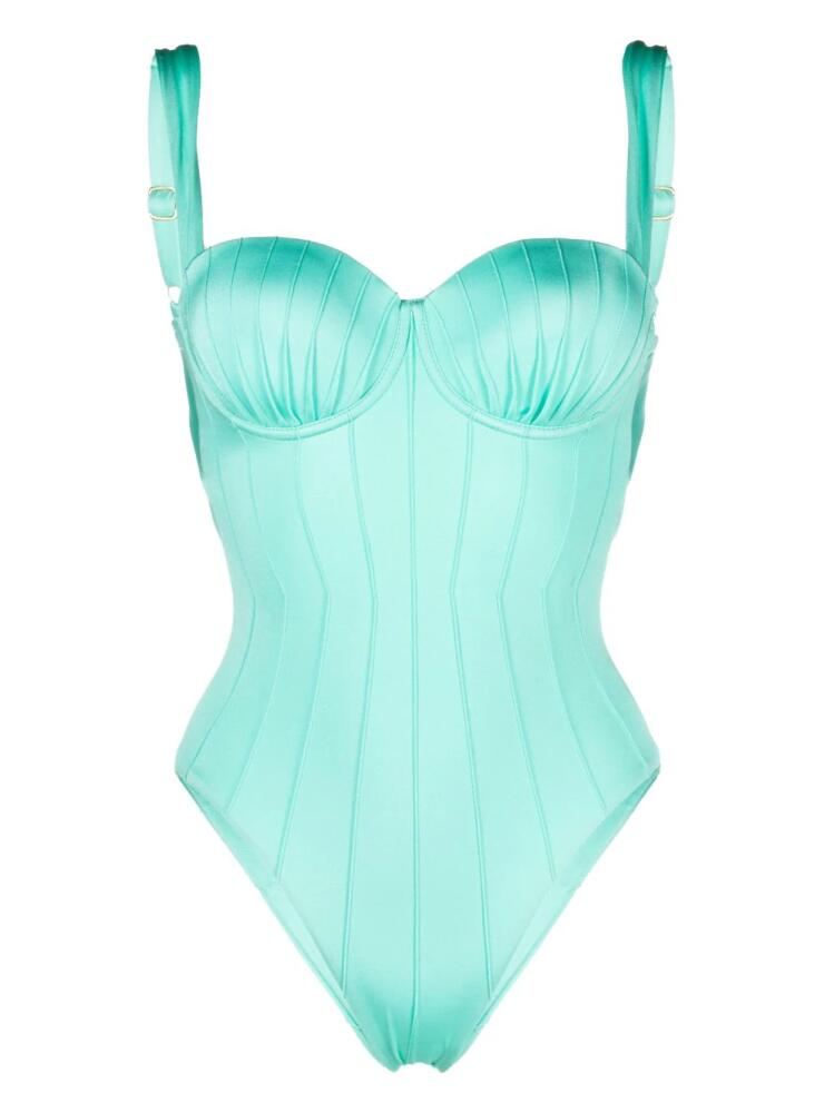 Noire Swimwear ribbed balconette swimsuit - Blue Cover