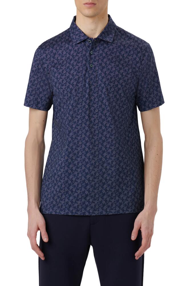 Bugatchi OoohCotton Dot Print Polo in Navy Cover