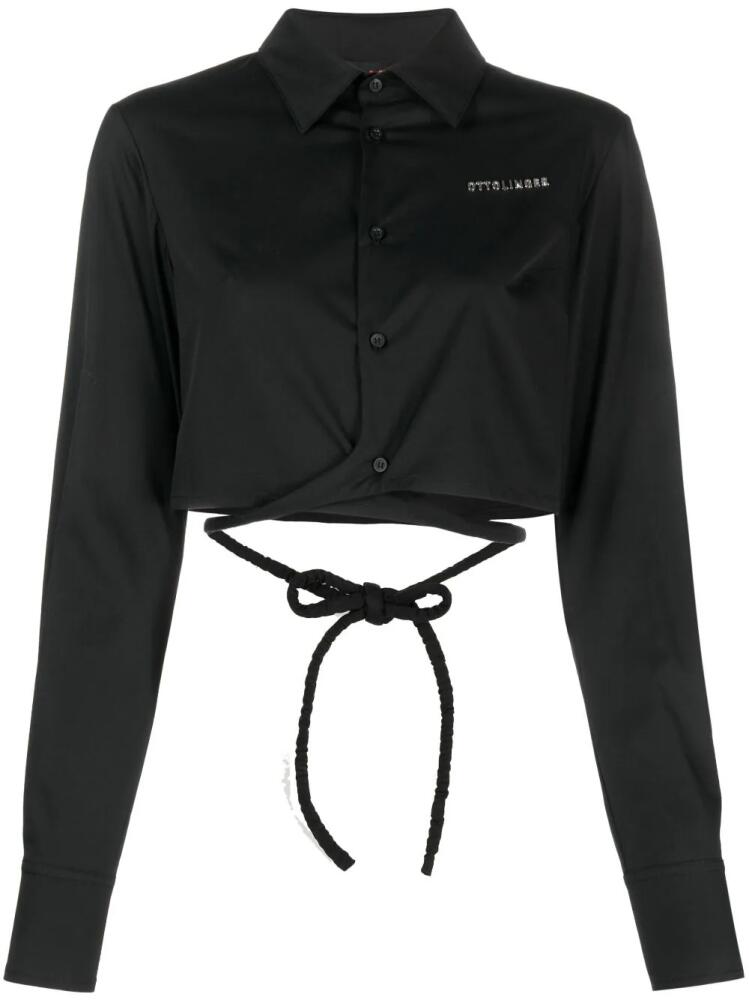 Ottolinger logo-lettering cropped shirt - Black Cover