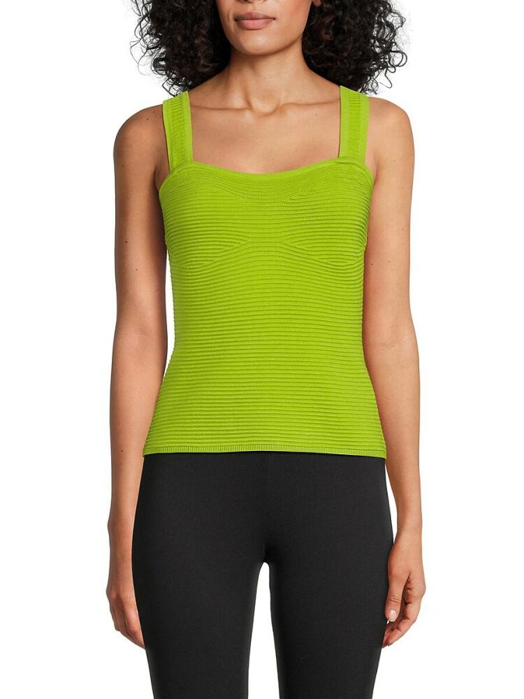 BCBGMAXAZRIA Women's Ribbed Sweater Tank Top - Lime Cover