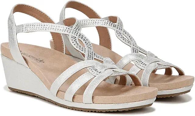 LifeStride Monaco Strappy Wedge Sandals (Silver) Women's Sandals Cover