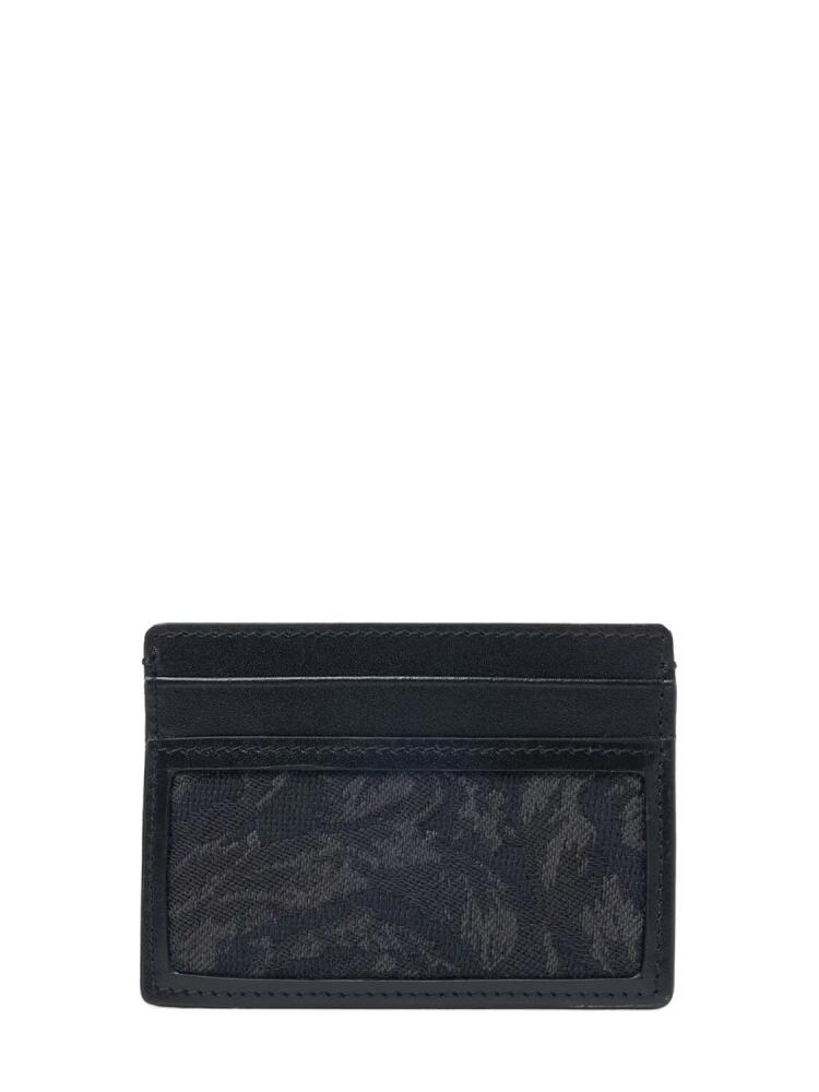 VERSACE Jacquard & Leather Card Holder Cover