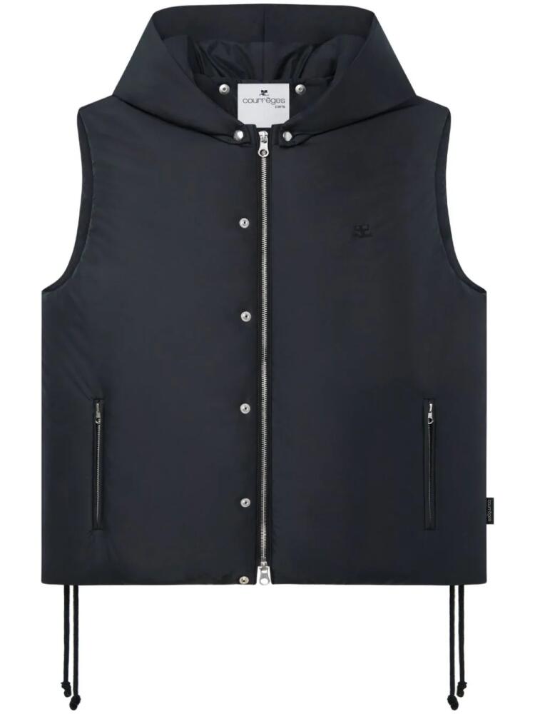 Courrèges logo-patch padded gilet - Black Cover