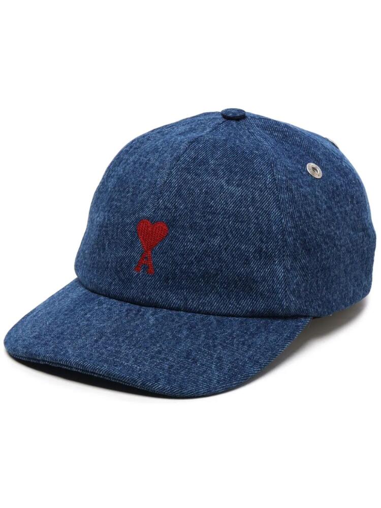 AMI Paris Ami de Coeur denim baseball cap - Blue Cover