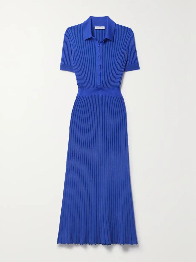 Gabriela Hearst - Amor Ribbed Cashmere And Silk-blend Midi Dress - Blue Cover