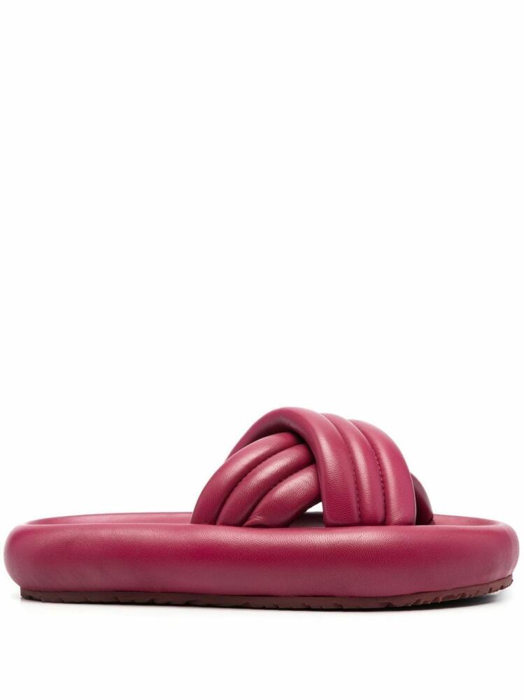 ISABEL MARANT cross-strap platform slides - Red Cover