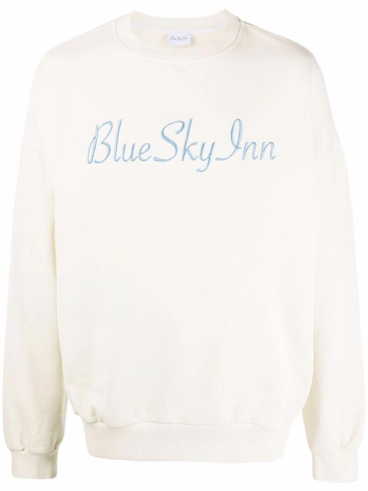 BLUE SKY INN logo-embroidered cotton sweatshirt - Neutrals Cover