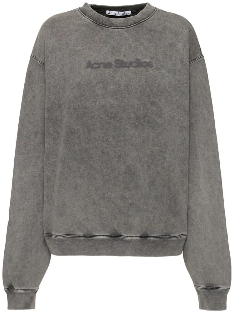 ACNE STUDIOS Cotton Jersey Logo Crewneck Sweatshirt Cover