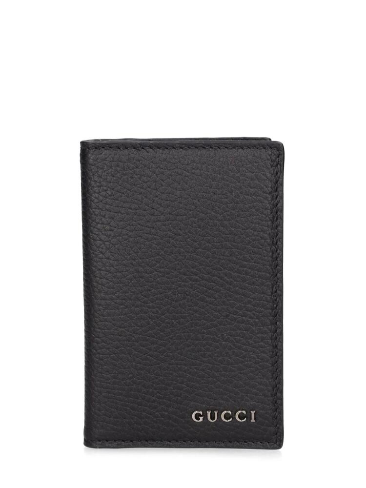 GUCCI Script Leather Card Case Cover