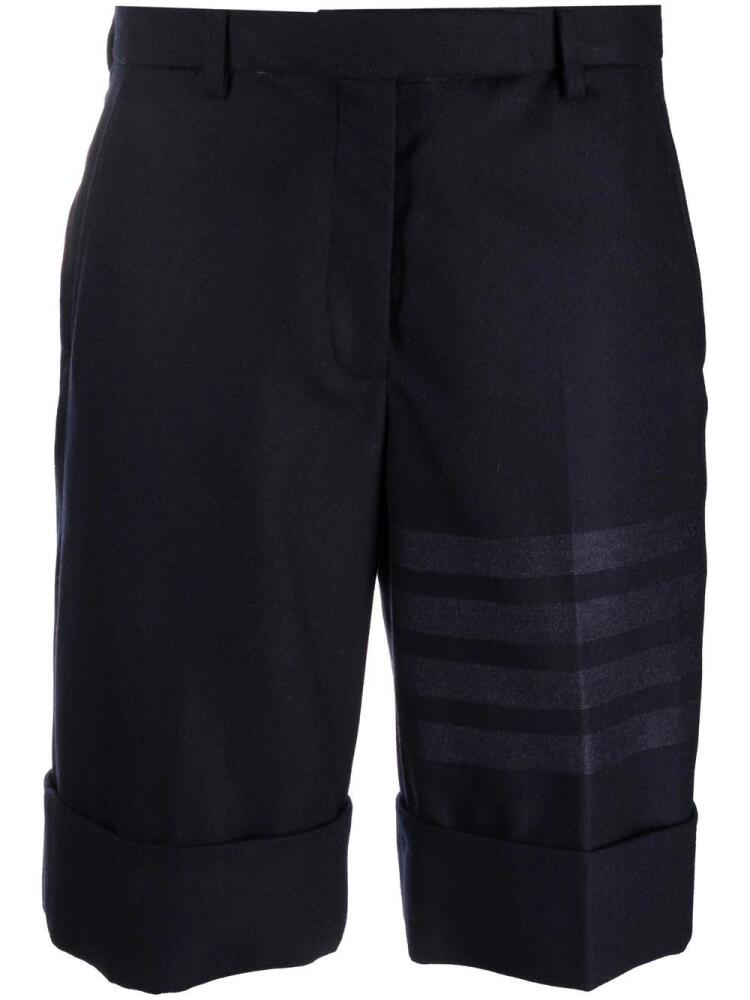 Thom Browne side-stripe tailored shorts - Blue Cover