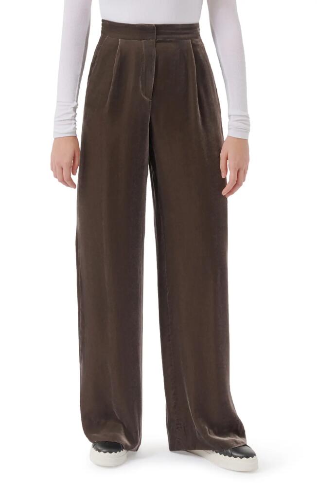 ATM Anthony Thomas Melillo Velvet Wide Leg Pants in Truffle Grey Cover