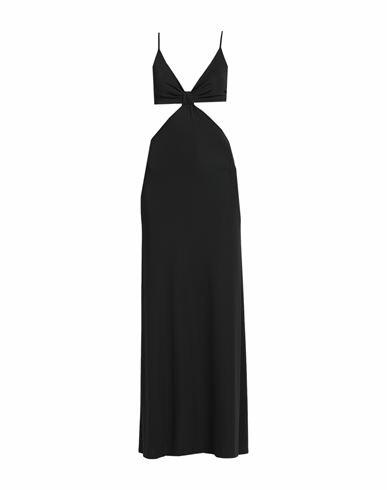 Gina Gorgeous Woman Maxi dress Black Polyester, Elastane Cover