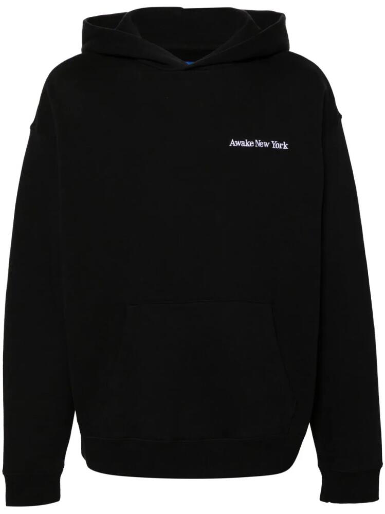 Awake NY logo-embroidered cotton hoodie - Black Cover