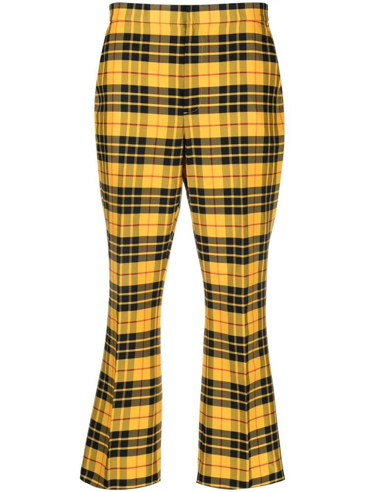 Polo Ralph Lauren plaid-check cropped flared trousers - Yellow Cover