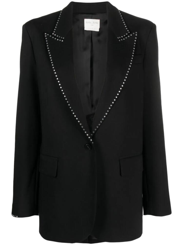 Forte Forte embellished single-breasted blazer - Black Cover