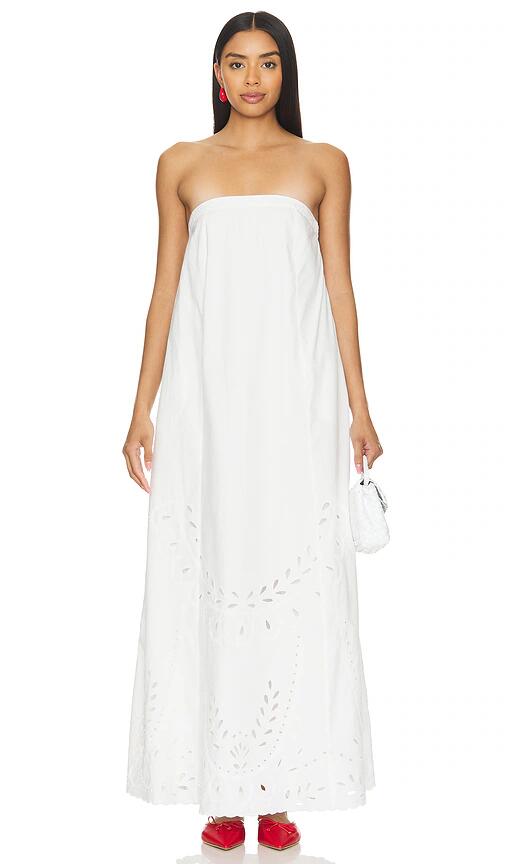 HEMANT AND NANDITA X Revolve Ayla Strapless Maxi Dress in White Cover