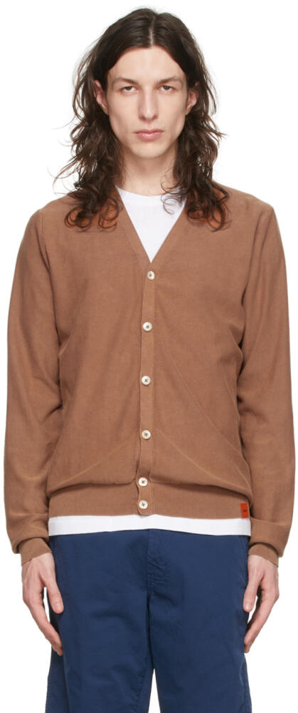 ASPESI Brown Cotton Cardigan Cover