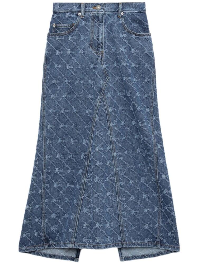 SJYP patterned-jacquard midi skirt - Blue Cover