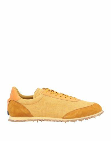 Barracuda Man Sneakers Ocher Textile fibers, Soft Leather Cover