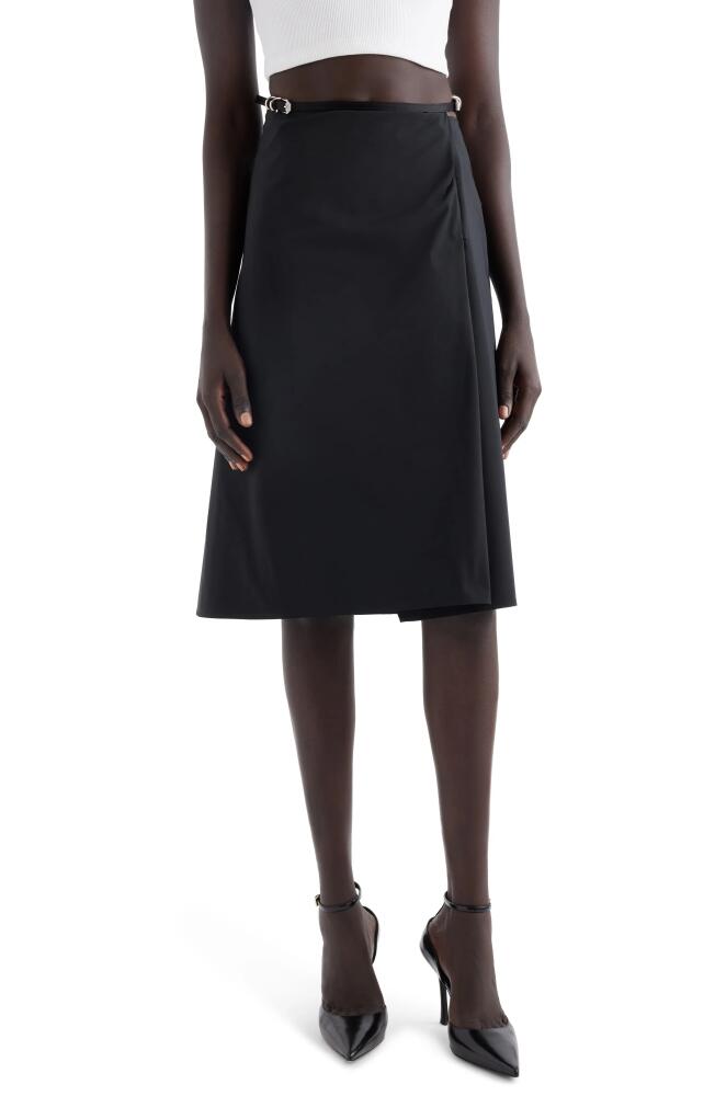 Givenchy Voyou Belted Taffeta Wrap Skirt in Black Cover