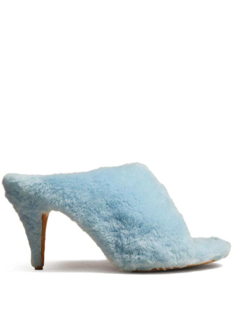 KHAITE Marion 90mm shearling mules - Blue Cover