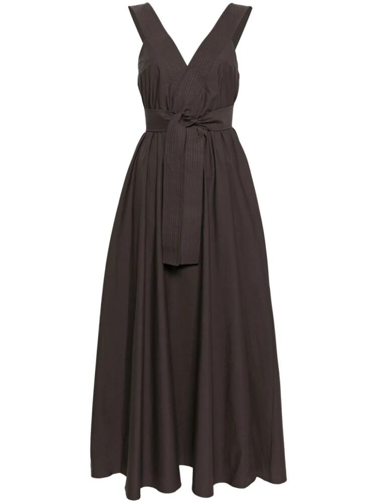 P.A.R.O.S.H. bow-detail cotton maxi dress - Brown Cover