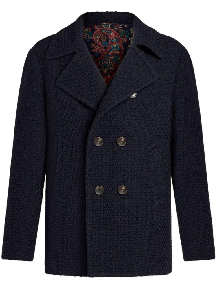 ETRO double-breasted wool peacoat - Blue Cover