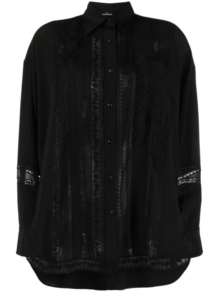 Ermanno Scervino lace-panel button-up blouse - Black Cover