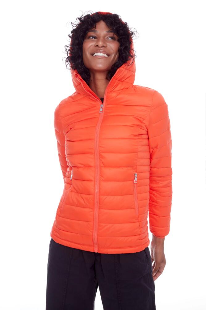 Alpine North YOHO LADIES - Vegan Down Lightweight Packable Puffer Jacket & Bag in Tangerine Cover