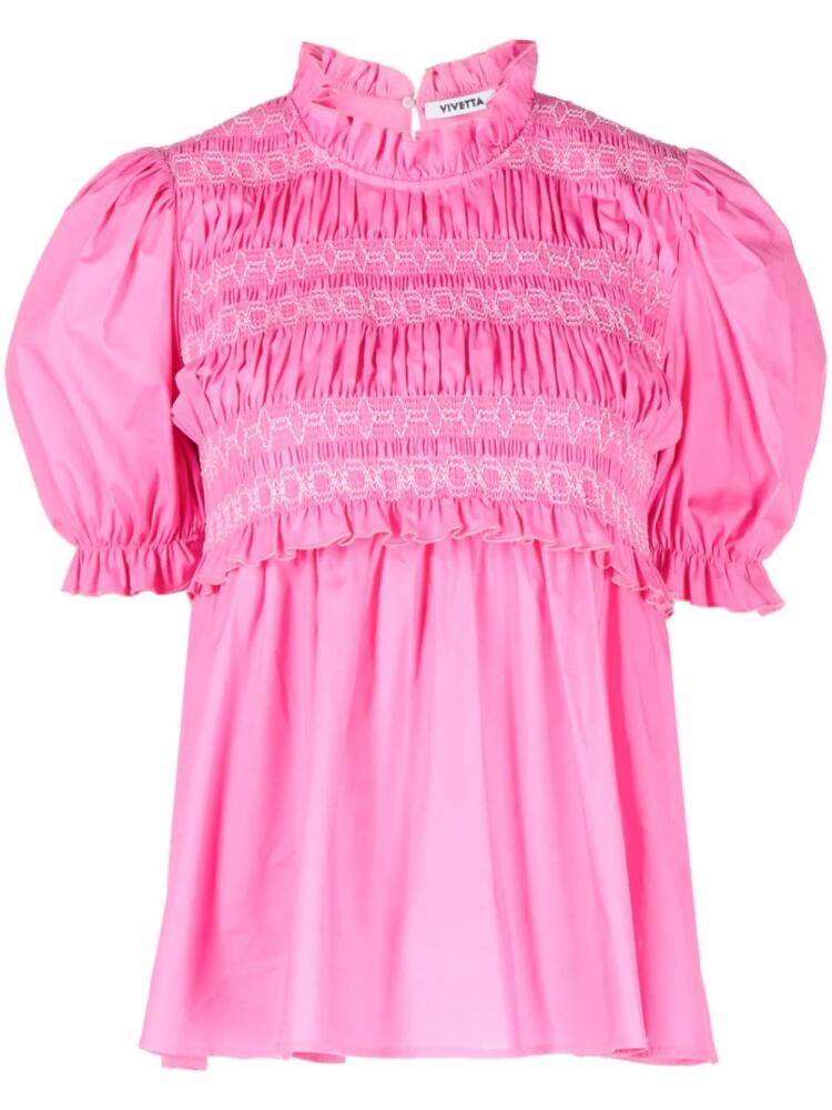 Vivetta decorative-stitching balloon-sleeve blouse - Pink Cover