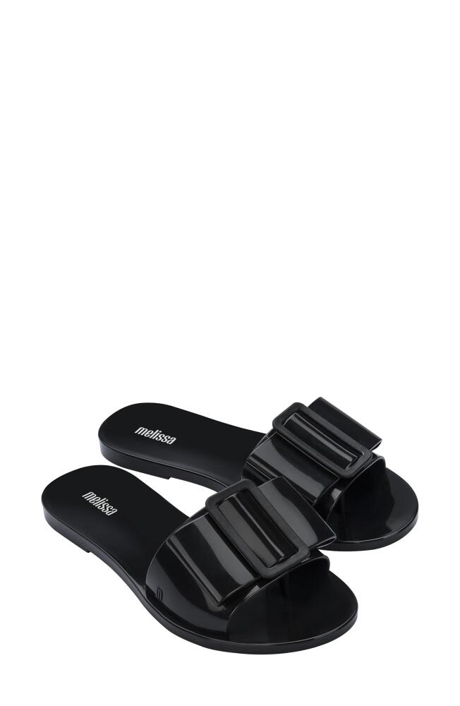 Melissa Babe Slide Sandal in Black/Black Cover