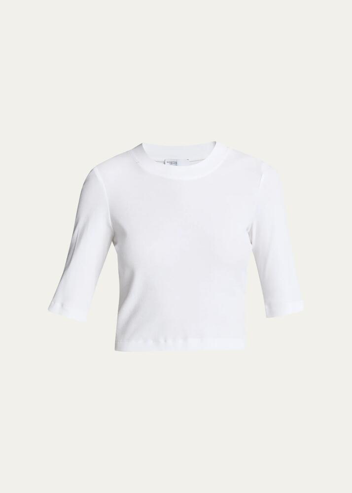 Rosetta Getty Cotton Cropped-Sleeve T-Shirt Cover