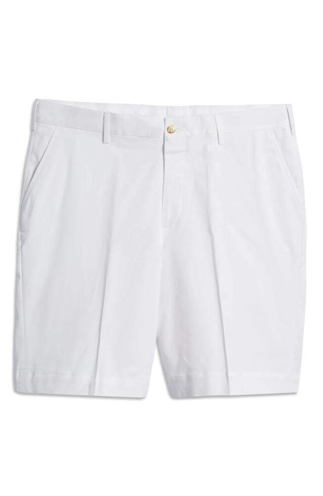 Berle Charleston Khakis Flat Front Stretch Twill Shorts in White Cover