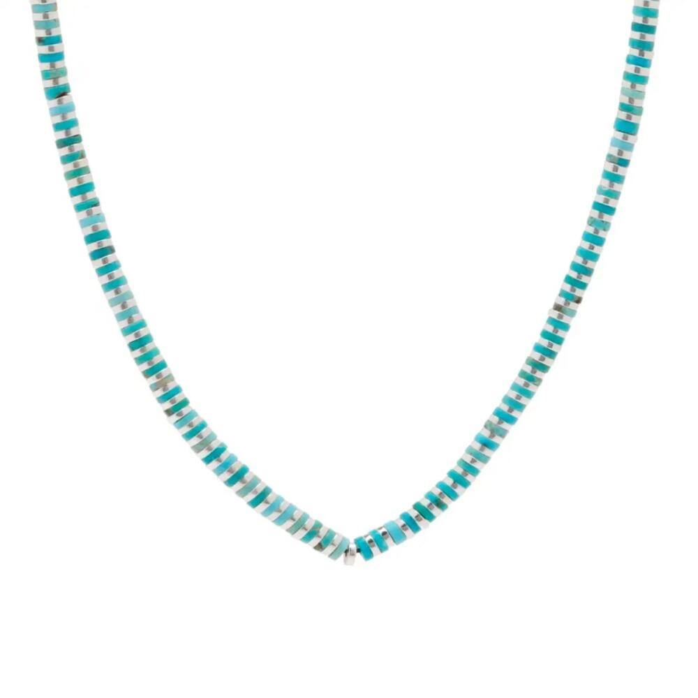 Mikia Men's Heishi Beaded Necklace in Turquiose Cover