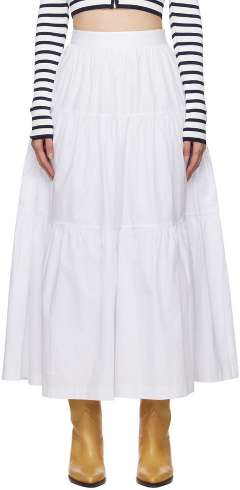 Staud White Sea Midi Skirt Cover