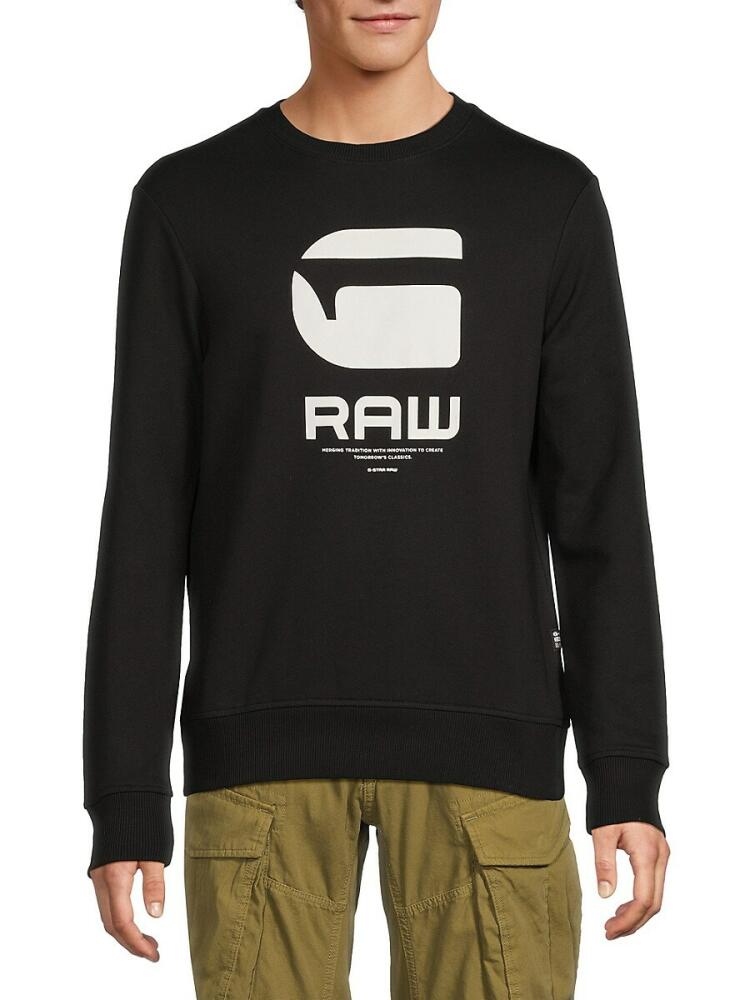 G-Star RAW Men's Logo Graphic Sweatshirt - Dark Black Cover