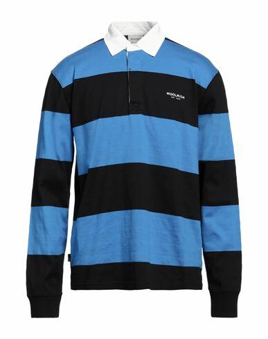 Woolrich Man Polo shirt Azure Cotton Cover