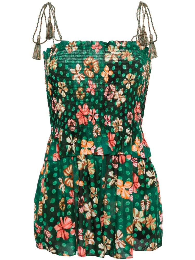 Ulla Johnson Adalia floral-print playsuit - Green Cover