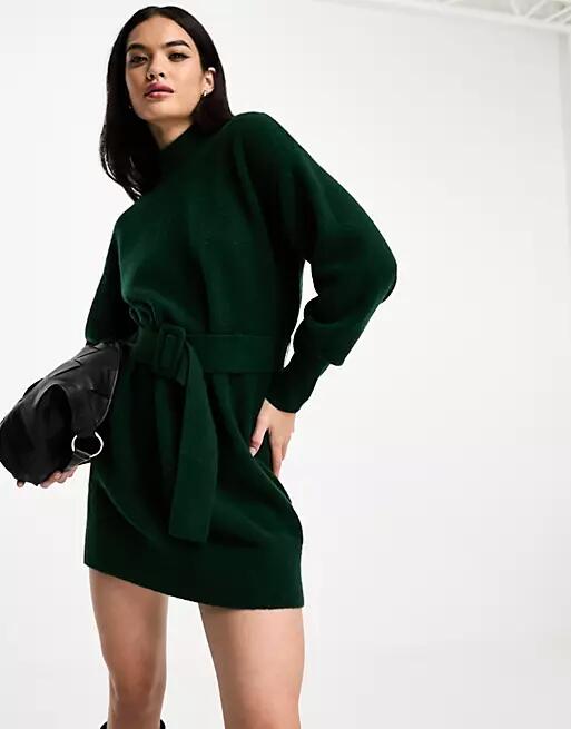 & Other Stories belted knitted dress in green Cover