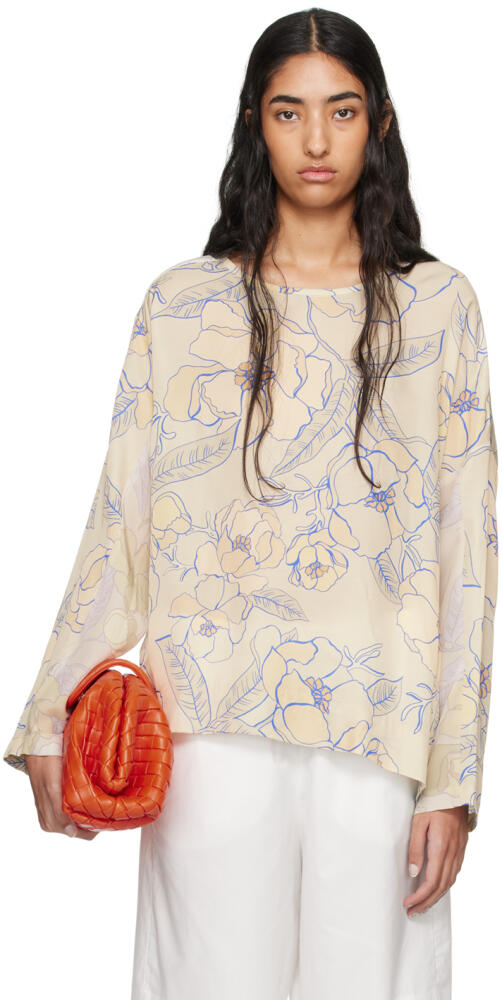 Dries Van Noten Yellow & Blue Asymmetrical Blouse Cover