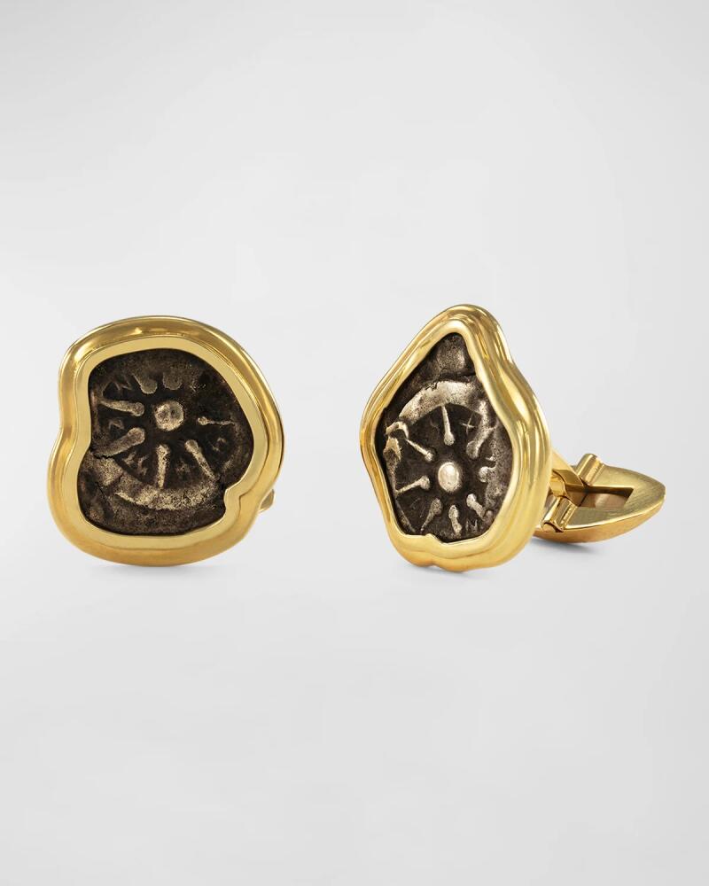 Jorge Adeler Men's 18K Yellow Gold Widow's Mite Coin Cufflinks Cover