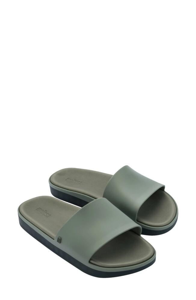 Melissa Beach Slide Sandal in Green Cover