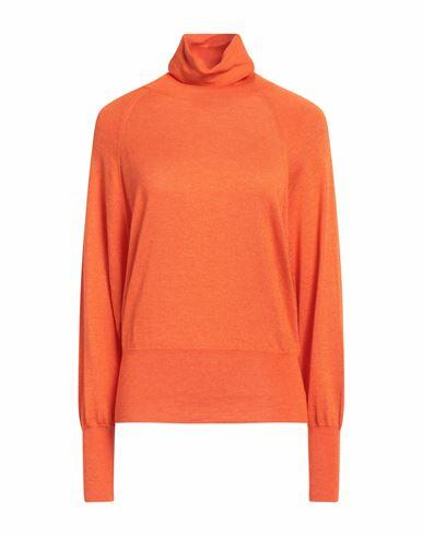 Wild Cashmere Woman Turtleneck Orange Silk, Cashmere Cover