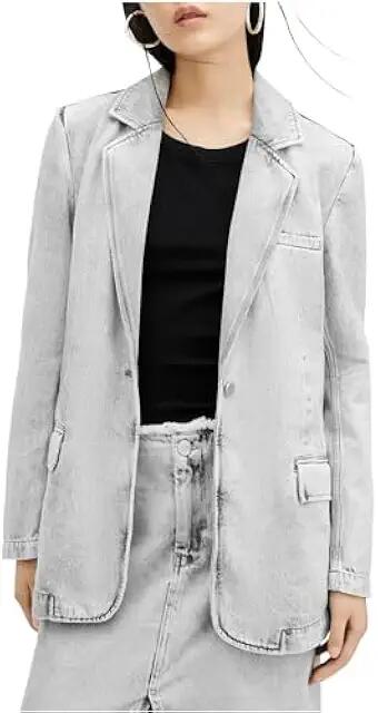 AllSaints Ever Denim Blazer (Snow Grey) Women's Vest Cover