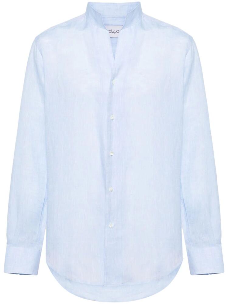 D4.0 slub linen shirt - Blue Cover