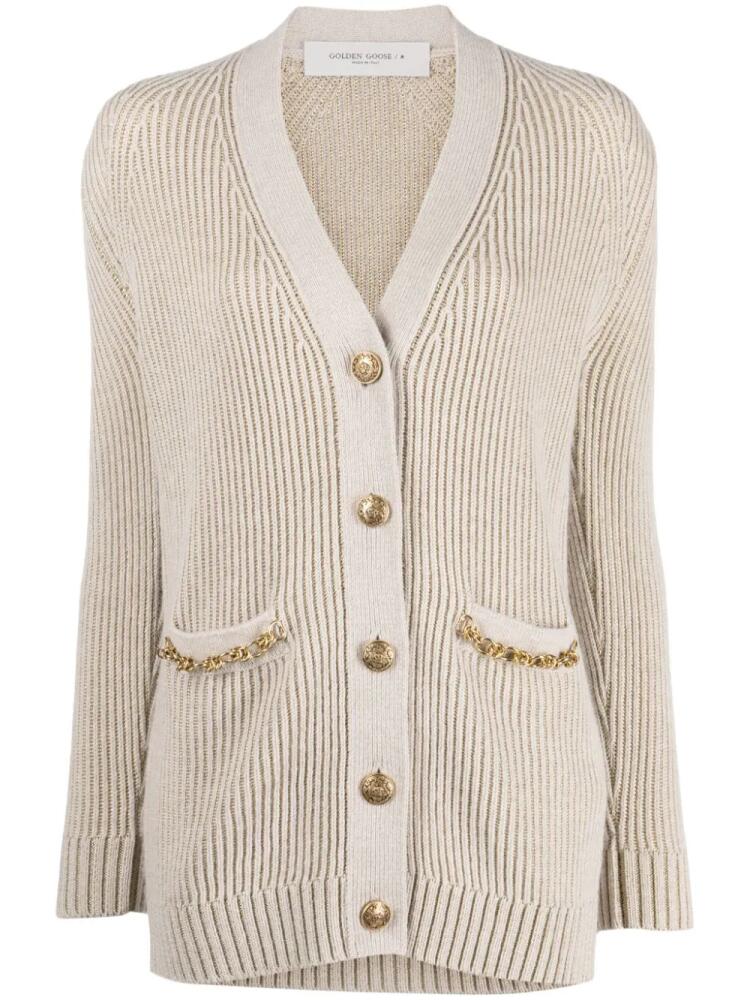 Golden Goose ribbed-knit buttoned cardigan - Neutrals Cover