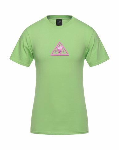 Huf Man T-shirt Acid green Cotton Cover