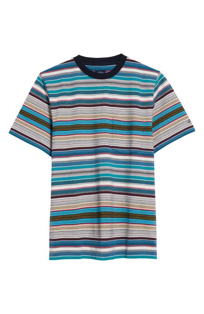 Noah Stripe Cotton Pocket T-Shirt in Navy Multi Cover